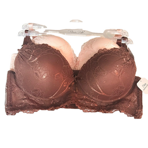Rene Rofe 2 Extreme Bra Push Up Underwire Bra’s Peach Brown 34B NWT